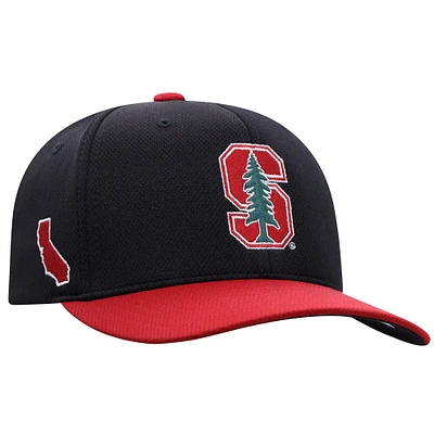 Men's Top of the World  Black Stanford Cardinal Reflex Fitted Hat