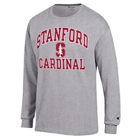 Men's Champion Heather Gray Stanford Cardinal High Motor Long Sleeve T-Shirt