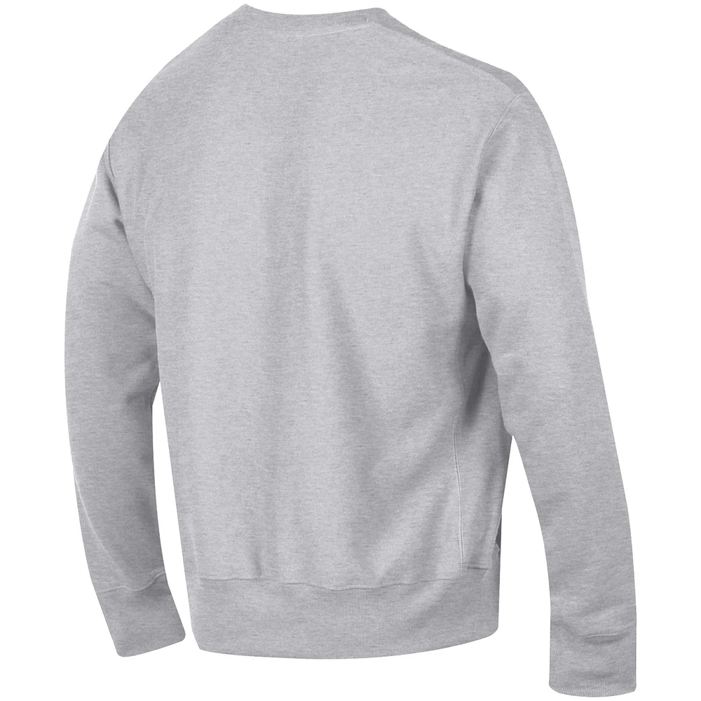 Men's Champion Heathered Gray Stanford Cardinal Arch Reverse Weave Pullover Sweatshirt