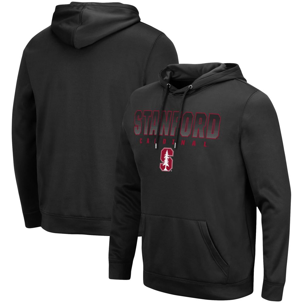 Men's Colosseum Black Stanford Cardinal Blackout 3.0 Pullover Hoodie