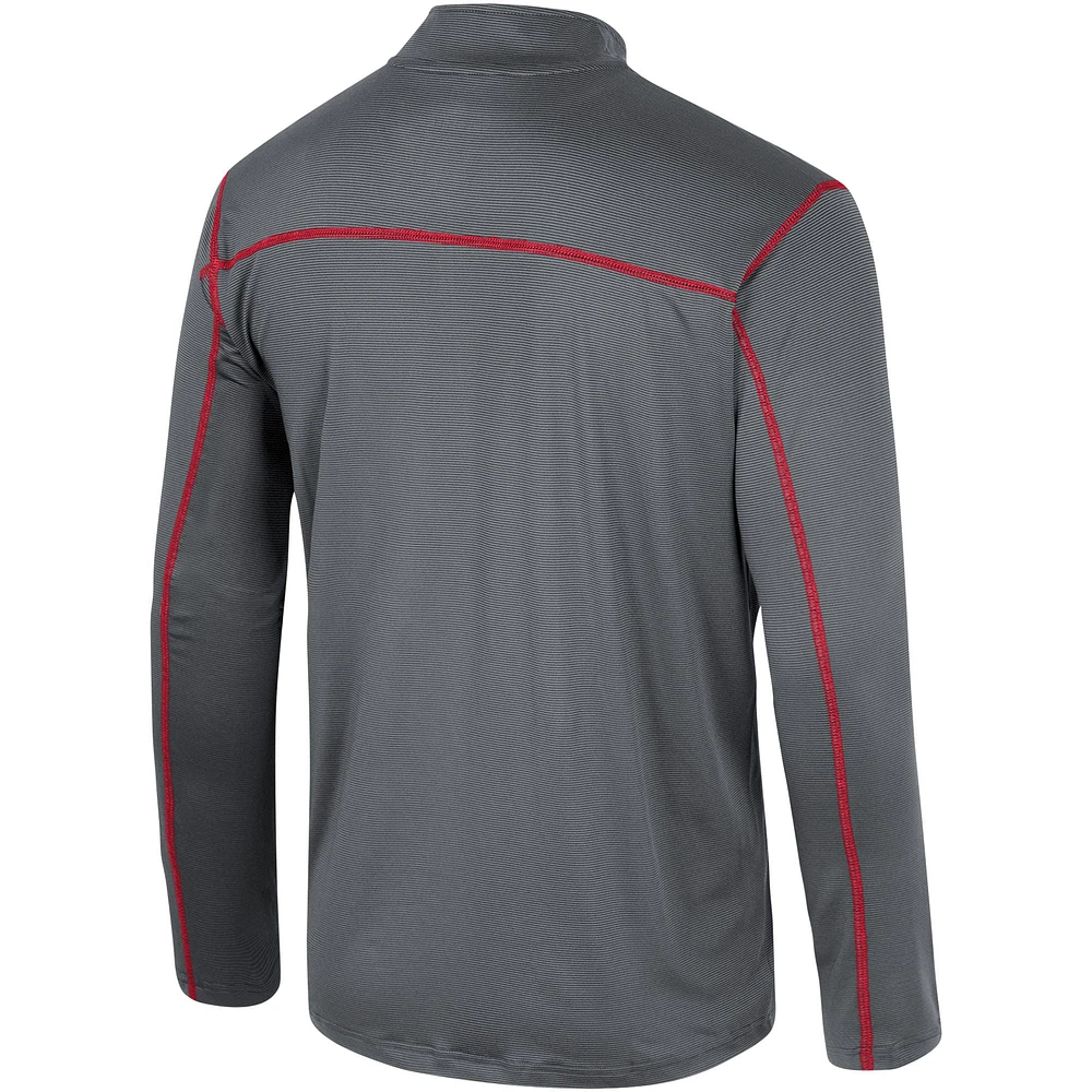 Men's Colosseum Black Stanford Cardinal Cameron Quarter-Zip Windshirt