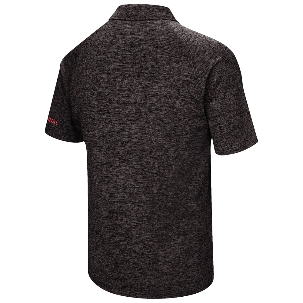 Men's Colosseum Black Stanford Cardinal Down Swing Polo