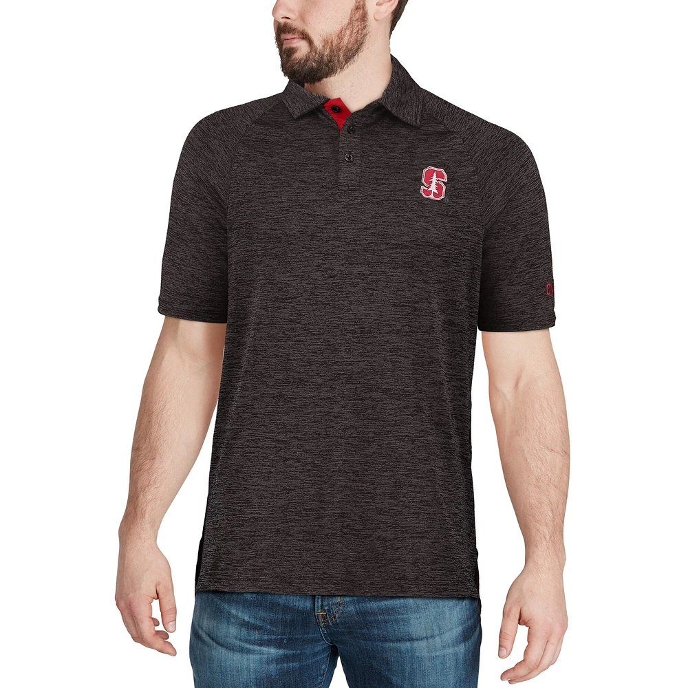 Men's Colosseum Black Stanford Cardinal Down Swing Polo