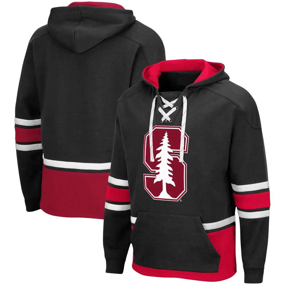 Men's Colosseum Black Stanford Cardinal Lace Up 3.0 Pullover Hoodie