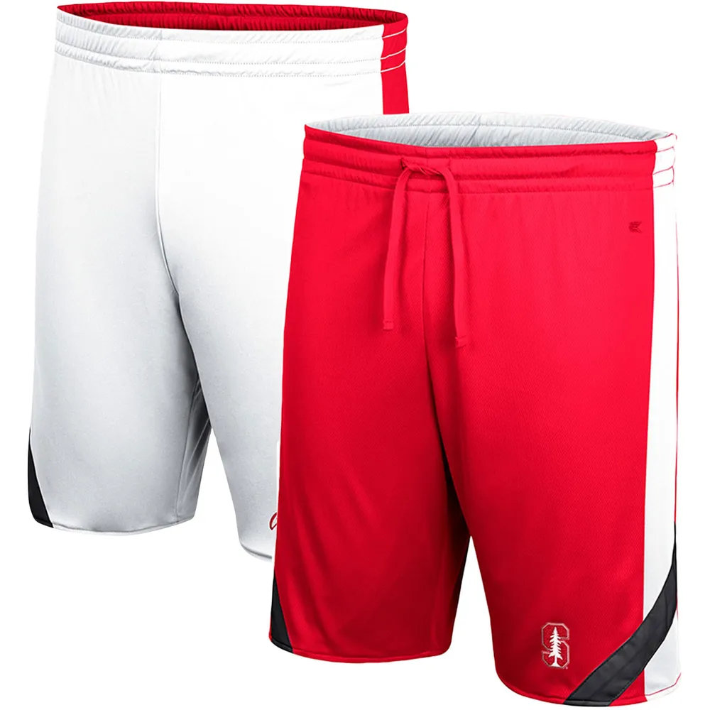 Men's Colosseum Cardinal/White Stanford Cardinal Am I Wrong Reversible Shorts