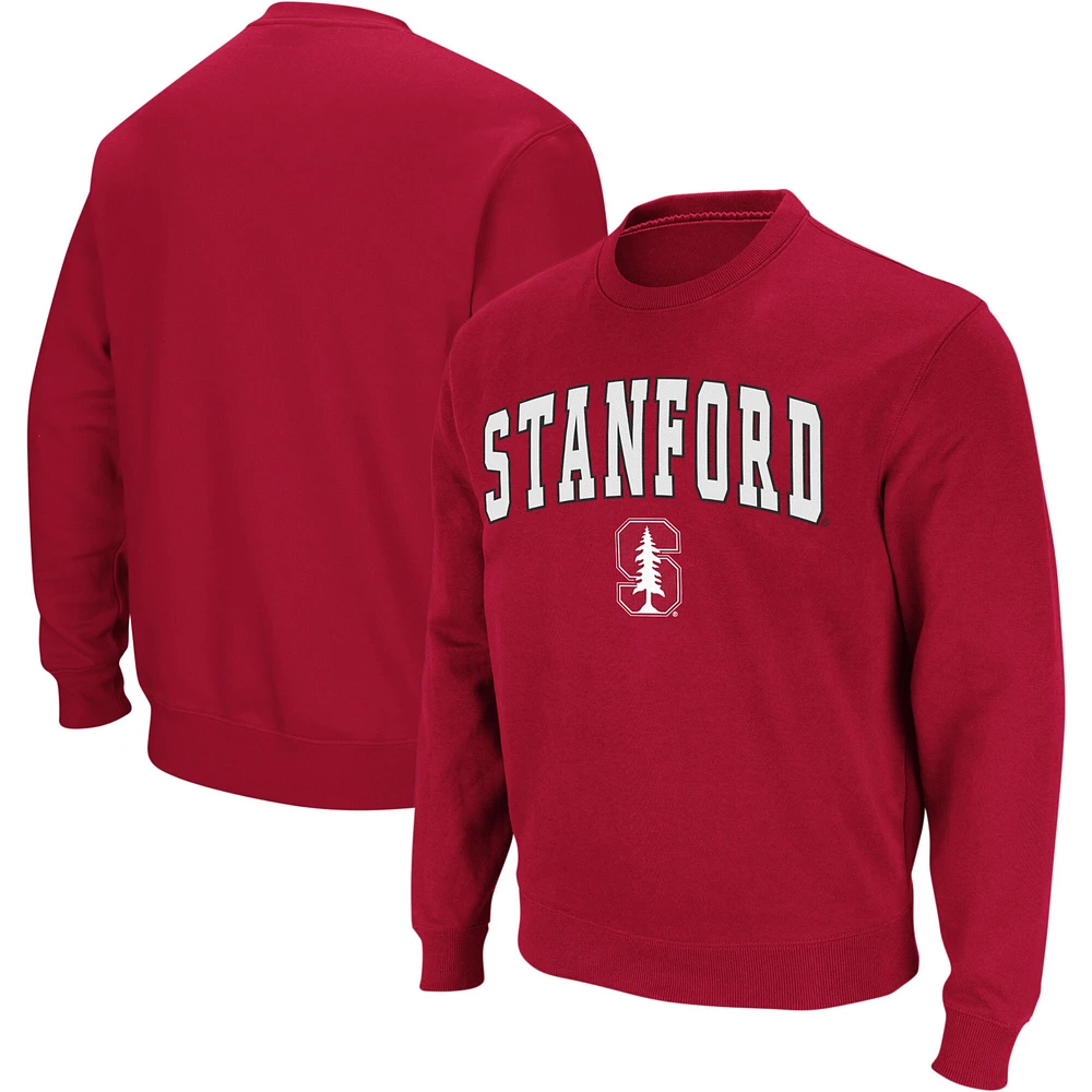 Men's Colosseum Cardinal Stanford Arch & Logo Crew Neck Sweatshirt