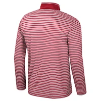 Men's Colosseum Cardinal Stanford Striped Quarter-Zip Top