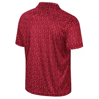 Men's Colosseum Cardinal Stanford Sublimated Golf Polo