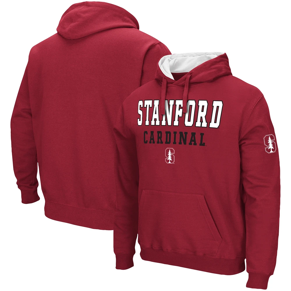 Men's Colosseum Cardinal Stanford Sunrise Pullover Hoodie