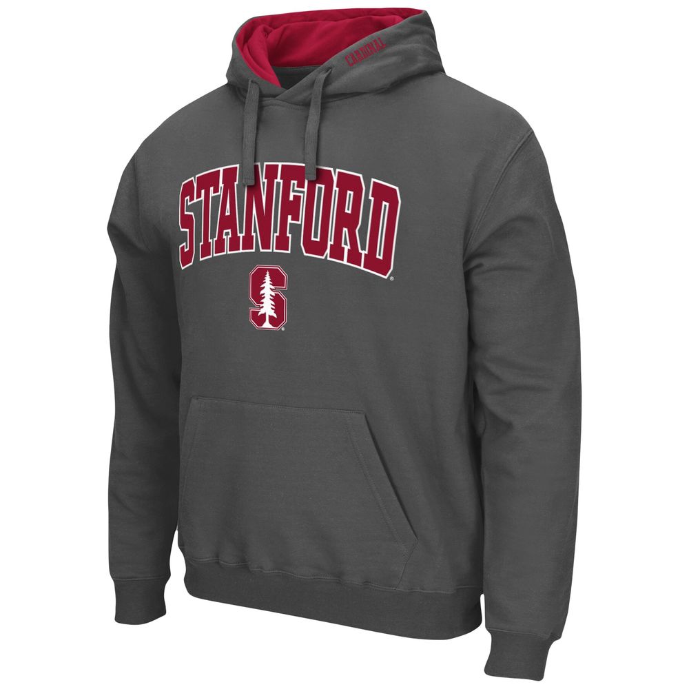 Men's Colosseum Charcoal Stanford Cardinal Arch & Logo 3.0 Pullover Hoodie