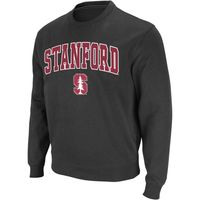 Men's Colosseum Charcoal Stanford Cardinal Arch & Logo Crew Neck Sweatshirt