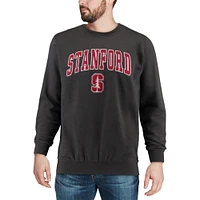 Men's Colosseum Charcoal Stanford Cardinal Arch & Logo Crew Neck Sweatshirt
