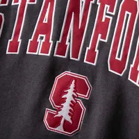 Men's Colosseum Charcoal Stanford Cardinal Arch & Logo Crew Neck Sweatshirt