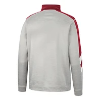 Men's Colosseum Gray/Cardinal Stanford Cardinal Bushwood Fleece Quarter-Zip Jacket