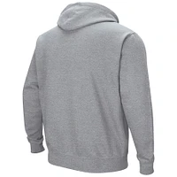 Men's Colosseum Heather Gray Stanford Cardinal Arch & Logo 3.0 Pullover Hoodie