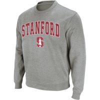 Men's Colosseum Heather Gray Stanford Cardinal Arch & Logo Crew Neck Sweatshirt