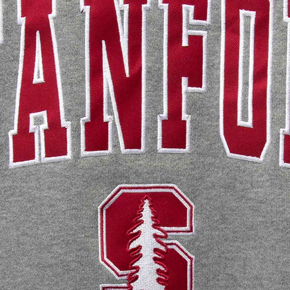 Men's Colosseum Heather Gray Stanford Cardinal Arch & Logo Crew Neck Sweatshirt