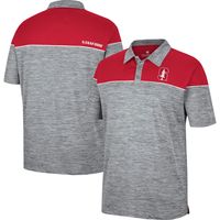 Men's Colosseum Heathered Gray/Cardinal Stanford Cardinal Birdie Polo