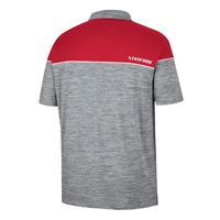 Men's Colosseum Heathered Gray/Cardinal Stanford Cardinal Birdie Polo