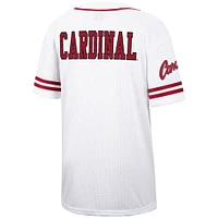 Maillot de baseball boutonné en maille Colosseum Stanford Cardinal Free Spirited pour hommes, blanc