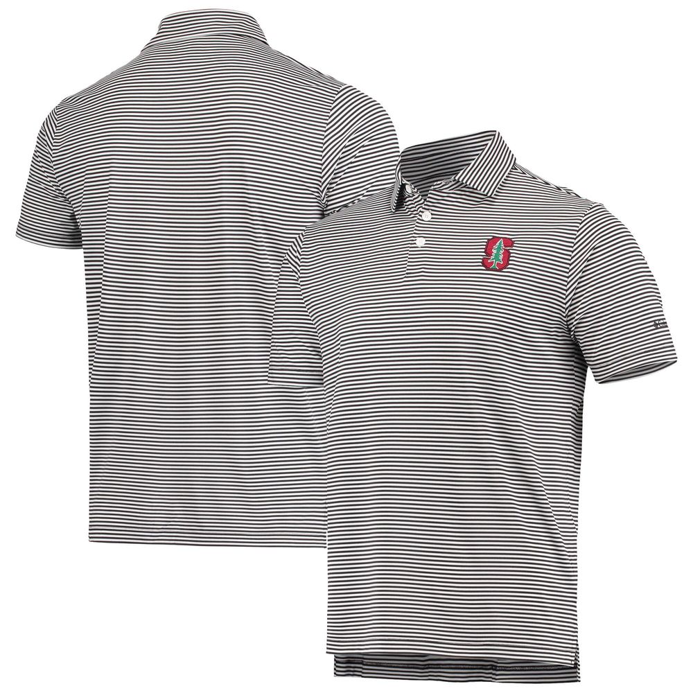 Men's Columbia Golf Black Stanford Cardinal Club Invite Omni-Wick Polo