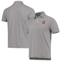 Men's Columbia Golf Black Stanford Cardinal Club Invite Omni-Wick Polo