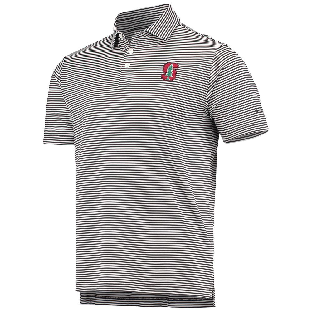 Men's Columbia Golf Black Stanford Cardinal Club Invite Omni-Wick Polo