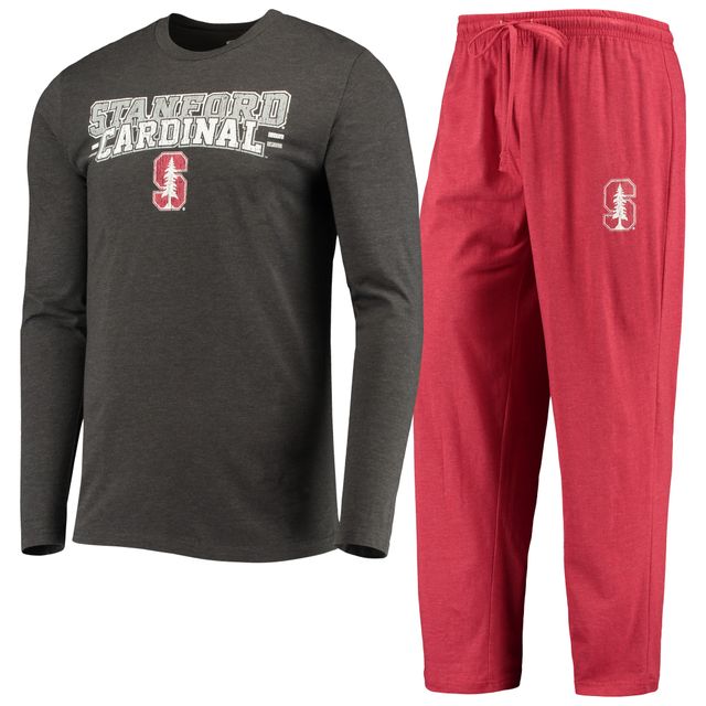 Concepts Sport Cardinal/Heathered Charcoal Stanford Cardinal Meter T-shirt à manches longues et pantalon Ensemble de nuit