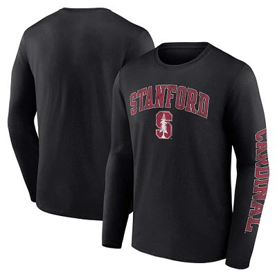 Men's Fanatics Black Stanford Cardinal Distressed Arch Over Logo Long Sleeve T-Shirt