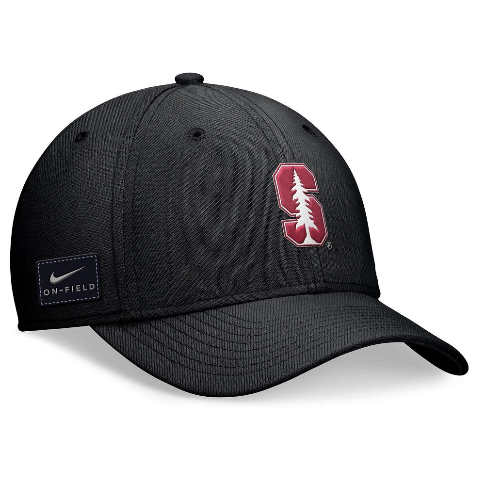 Men's Nike Black Stanford Cardinal 2024 On-Field Swoosh Flex Hat