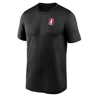 T-shirt Nike Stanford Cardinal Primary Logo Legend Performance pour homme, noir