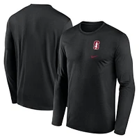 Men's Nike Black Stanford Cardinal Primary Stack Legend Long Sleeve T-Shirt