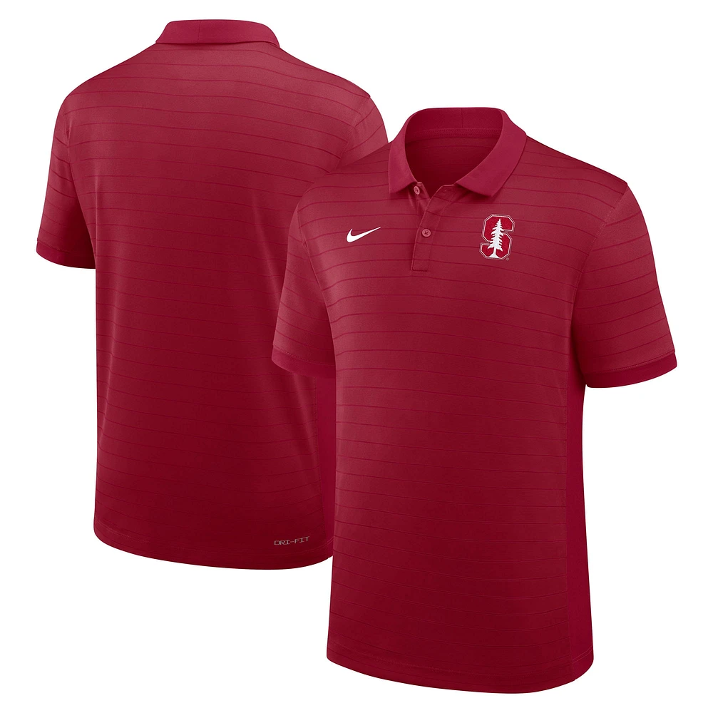 Men's Nike Cardinal Stanford 2025 Early Season Coaches Sideline Victory Stripe Performance Polo