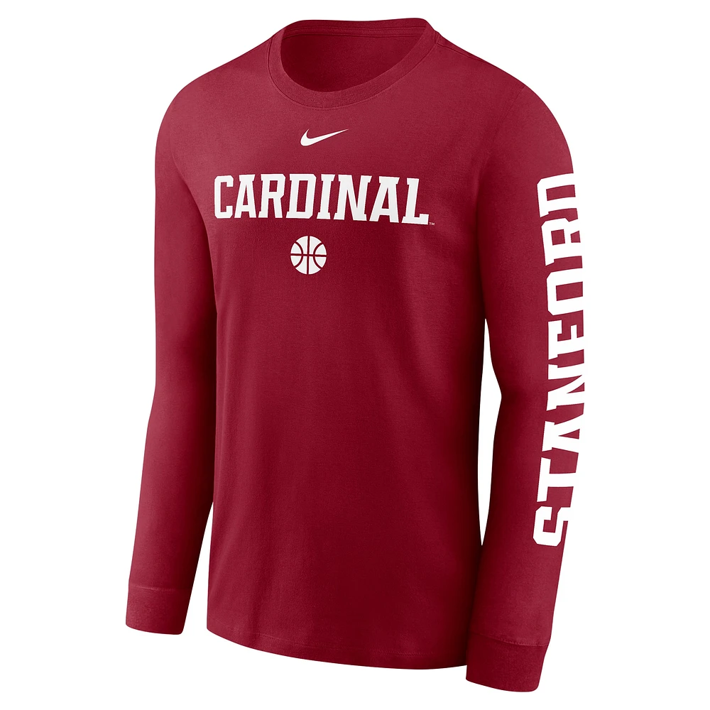 T-shirt à manches longues Nike Cardinal Stanford Basketball Icon Two-Hit pour homme