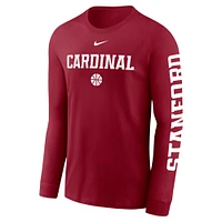 T-shirt à manches longues Nike Cardinal Stanford Basketball Icon Two-Hit pour homme