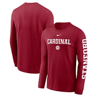 T-shirt à manches longues Nike Cardinal Stanford Basketball Icon Two-Hit pour homme