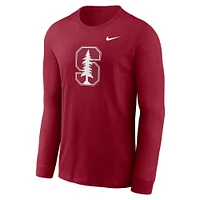 T-shirt à manches longues avec logo principal Nike Cardinal Stanford pour homme