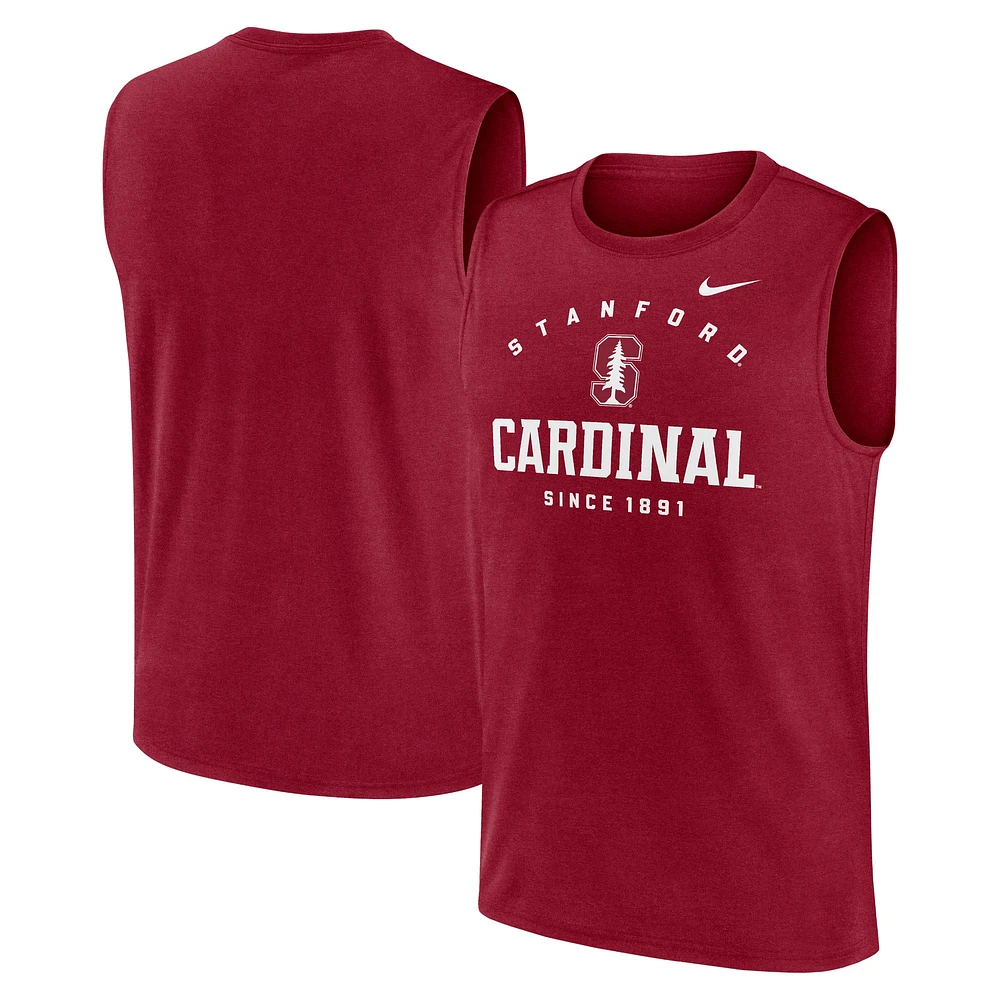 Débardeur musculaire Nike Cardinal Stanford Primetime Legend Lock Up Performance pour homme