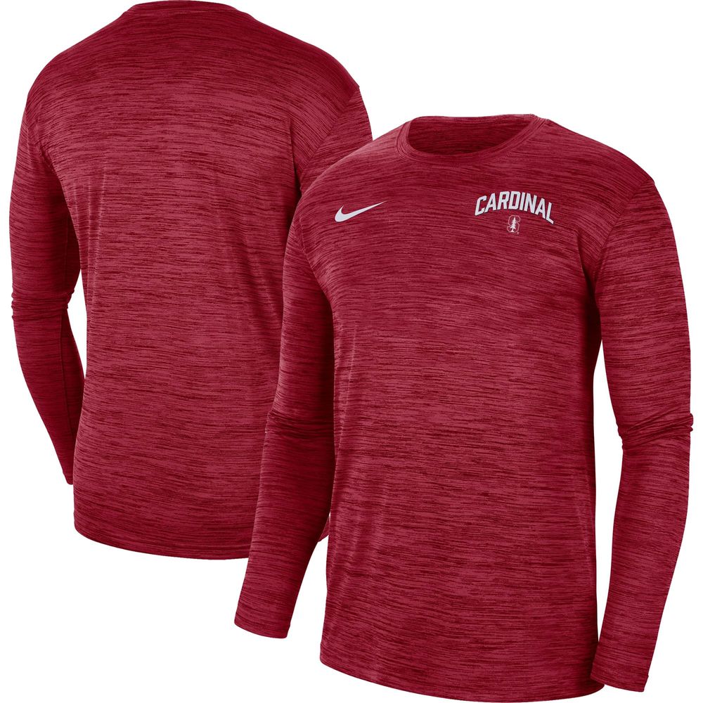 Men's Nike Cardinal Stanford Sideline Game Day Velocity Performance Long Sleeve T-Shirt