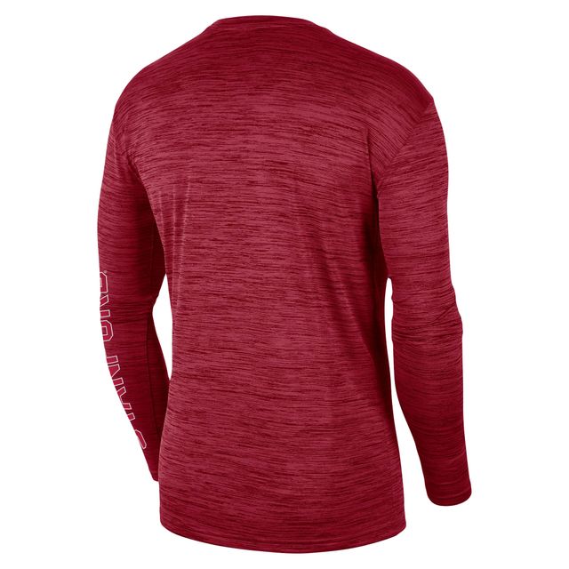 T-shirt à manches longues Nike Cardinal Stanford Velocity Legend Team Performance pour homme