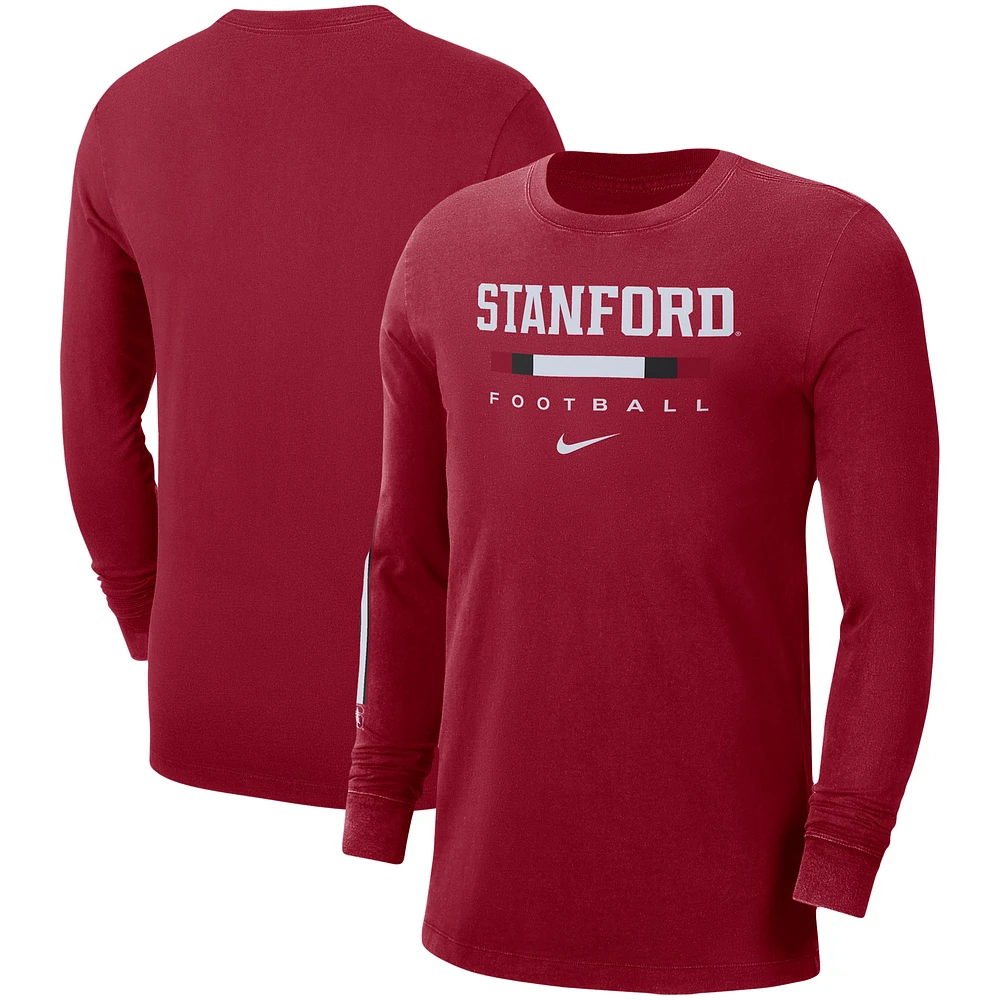 Men's Nike Cardinal Stanford Word Long Sleeve T-Shirt