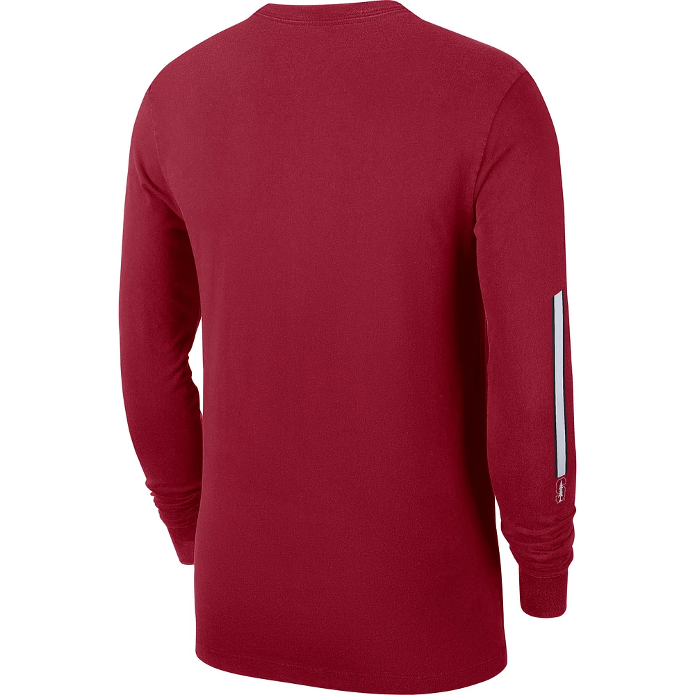 Men's Nike Cardinal Stanford Word Long Sleeve T-Shirt