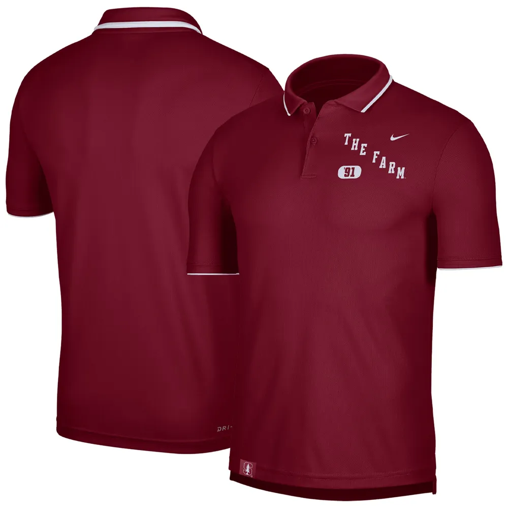 Men's Nike Cardinal Stanford Wordmark Performance Polo