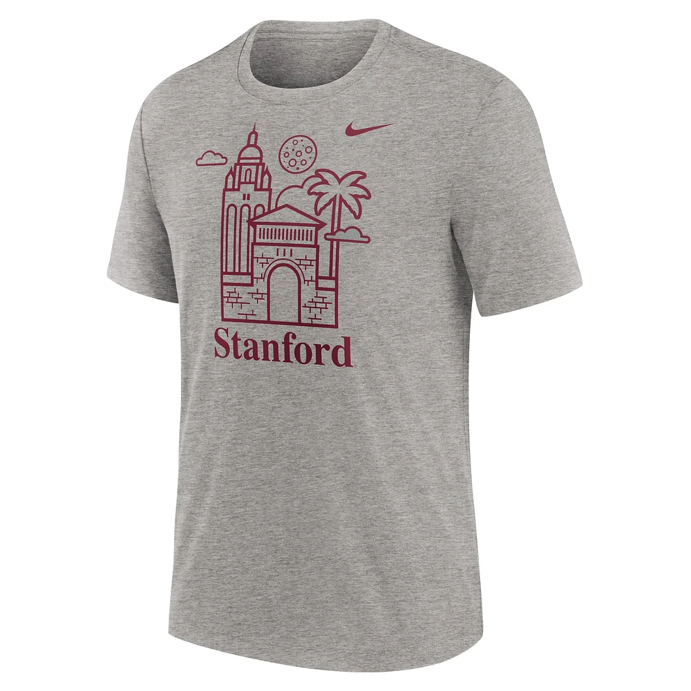 T-shirt Nike Heather Grey Stanford Cardinal Local Campus Time Honored Tradition Tri-Blend pour homme