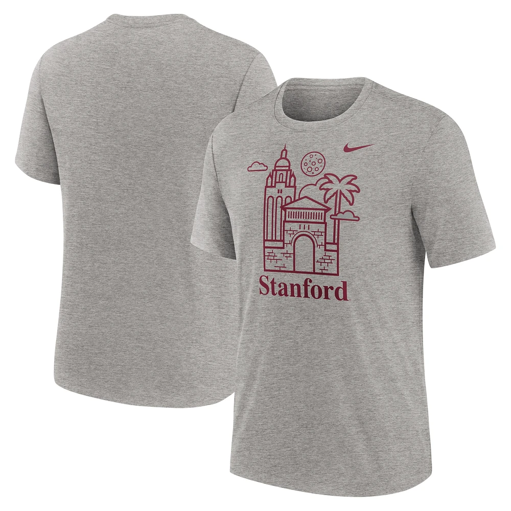 Men's Nike Heather Gray Stanford Cardinal Local Campus Time Honored Tradition Tri-Blend T-Shirt