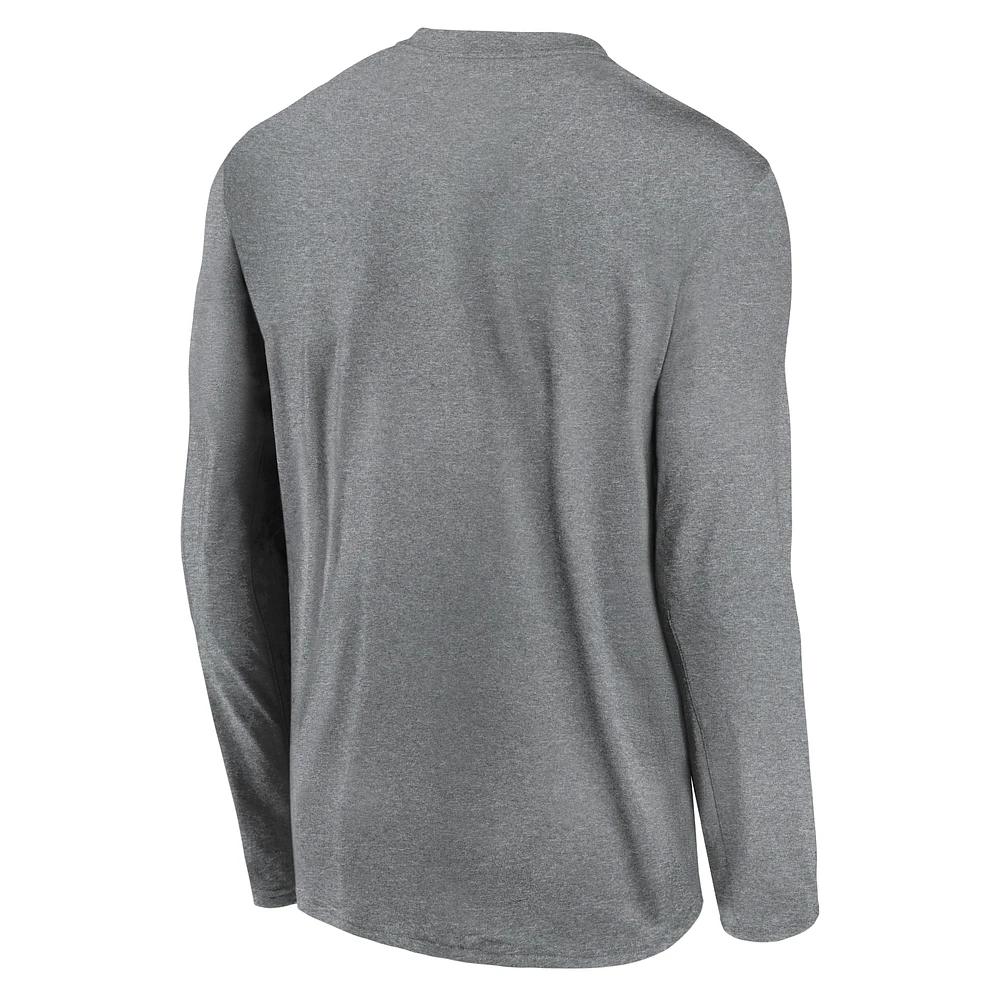 Men's Nike Heather Gray Stanford Cardinal Primetime Primary Legend Long Sleeve T-Shirt