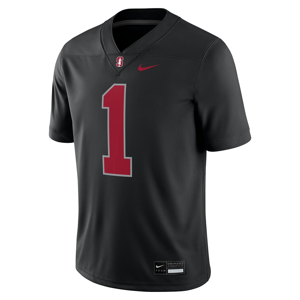 Men's Nike #1 Black Stanford Cardinal Alternate Game Jersey