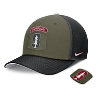 Casquette ajustable Nike Stanford Cardinal 2024 Military Appreciation Rise Trucker pour homme, olive/noir