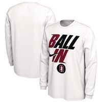 Men's Nike White Stanford Cardinal Ball Bench Long Sleeve T-Shirt