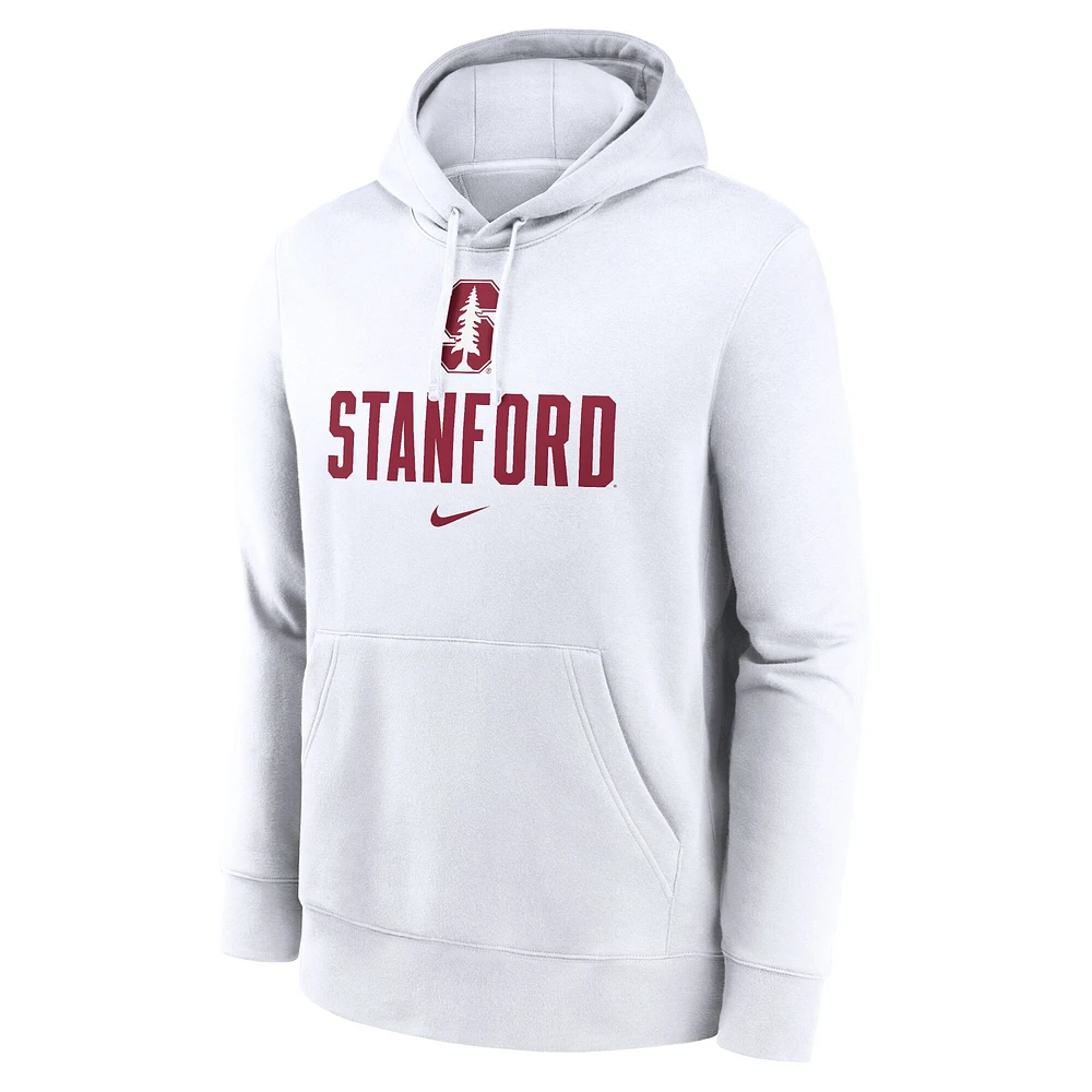 Sweat à capuche en polaire Nike Stanford Cardinal Primetime Club pour homme, blanc